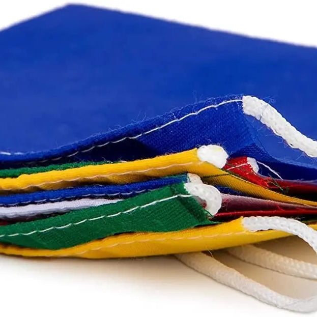 Prayer Flags Blank Set of 10 Five Tibetan Colors – Yellow, White, Blue, Green, Red for Arts Crafts Decoration by Himalayan Bazaar - Himalayan Bazaar