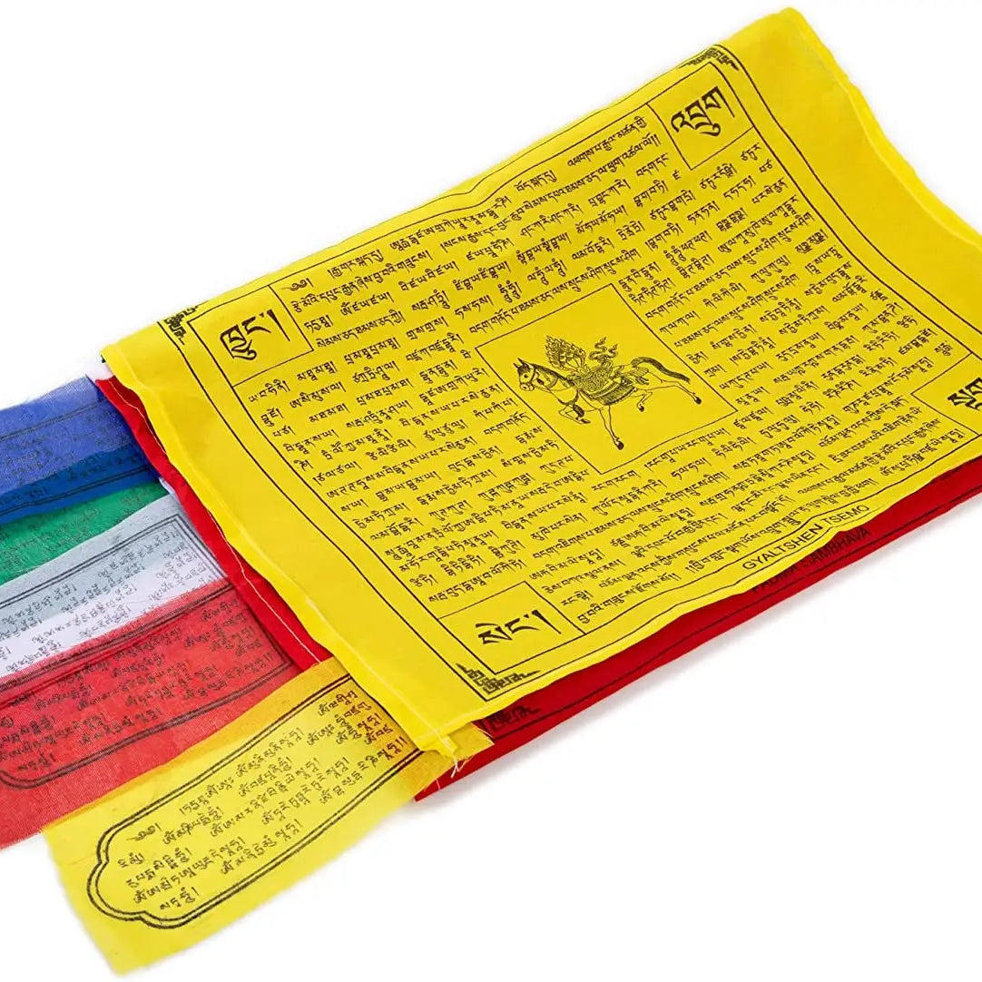 Tibetan Prayer Flags Vertical - Handmade in Nepal Multicolor DHARCHOK - Himalayan Bazaar