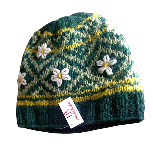 Flower Wool Hat freeshipping - Himalayan Bazaar