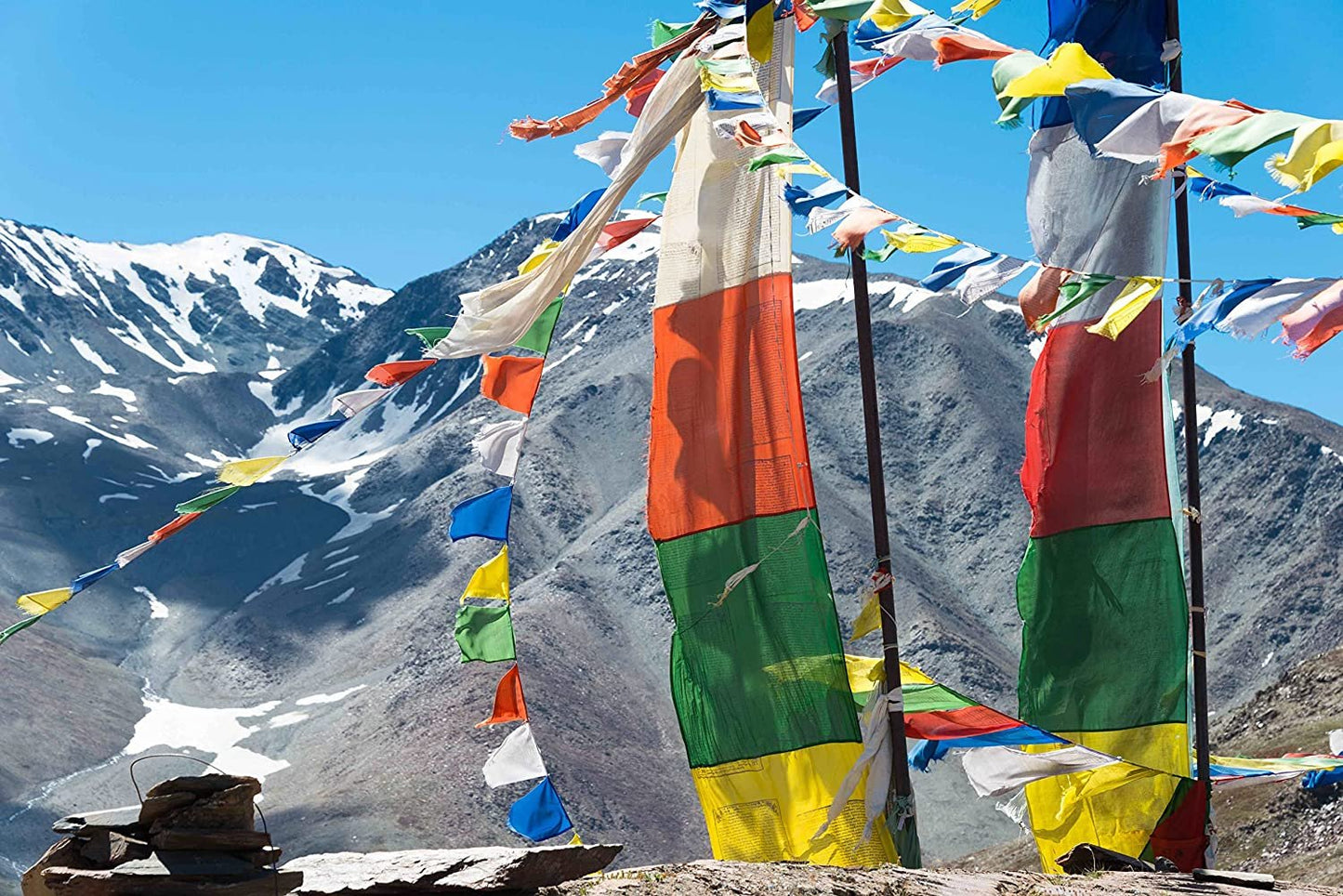 Tibetan Prayer Flags Vertical - Handmade in Nepal Multicolor DHARCHOK