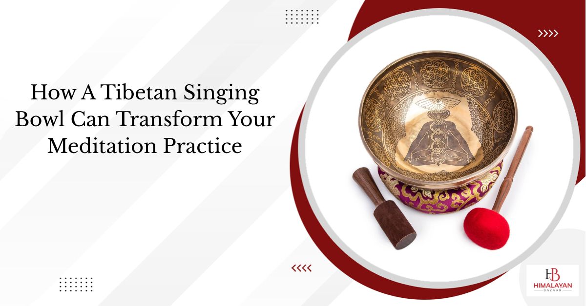 Tibetan singing bowl with mallets and cushion for meditation practice
