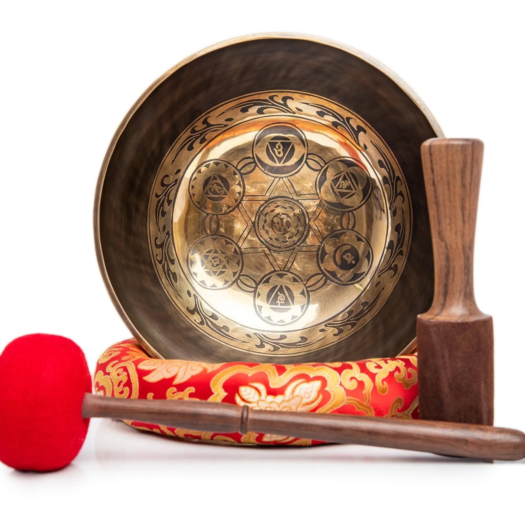 Large Tibetan Singing Bowl Set - 11" Master Healing Big Professional Grade For Sound Bath Chakra 7 Metal Meditation Yoga By Himalayan Bazaar - Himalayan Bazaar