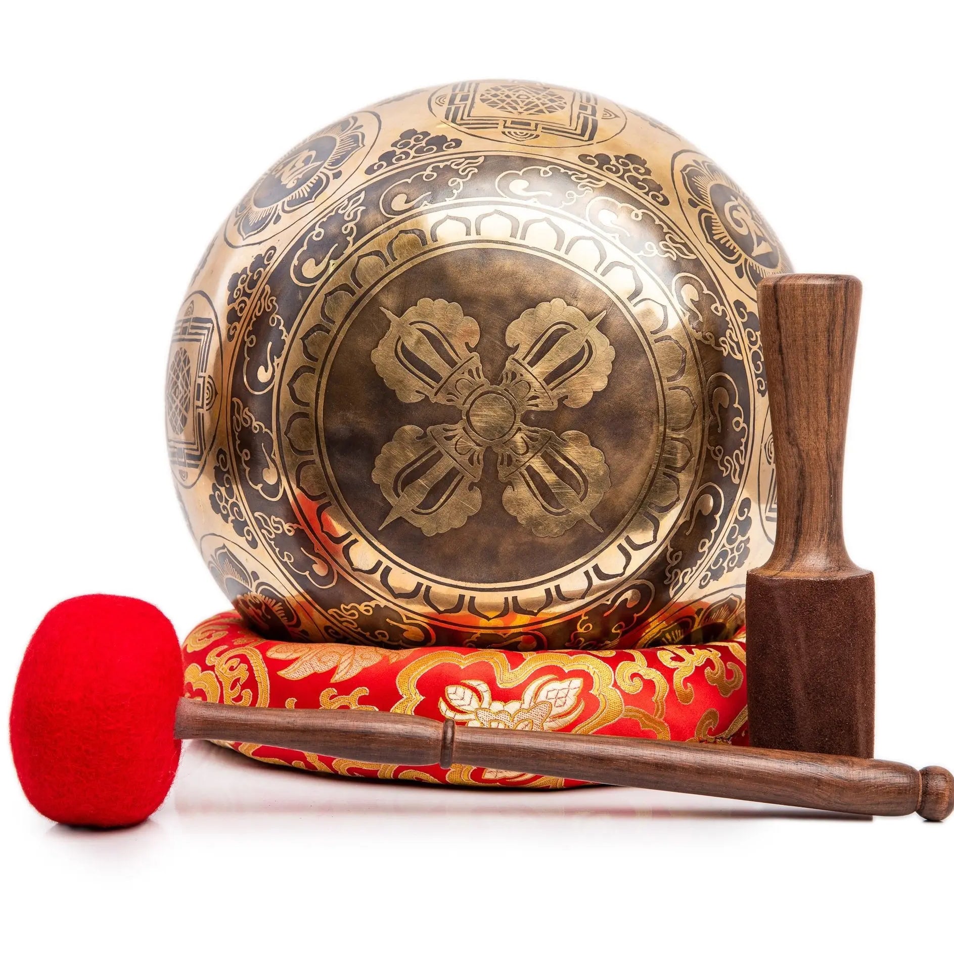 Large Tibetan Singing Bowl Set - 11" Master Healing Big Professional Grade For Sound Bath Chakra 7 Metal Meditation Yoga By Himalayan Bazaar - Himalayan Bazaar