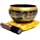 Tibetan Singing Bowl Set - Easy To Play Authentic Handcrafted For Meditation Sound Chakra Yoga Healing 4 Inches By Himalayan Bazaar (Black & Orange)