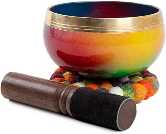 Tibetan Singing Bowl Set - Easy To Play for Beginners - Authentic Handcrafted Mindfulness Meditation Holistic Sound 7 Chakra Healing Gift by Himalayan Bazaar