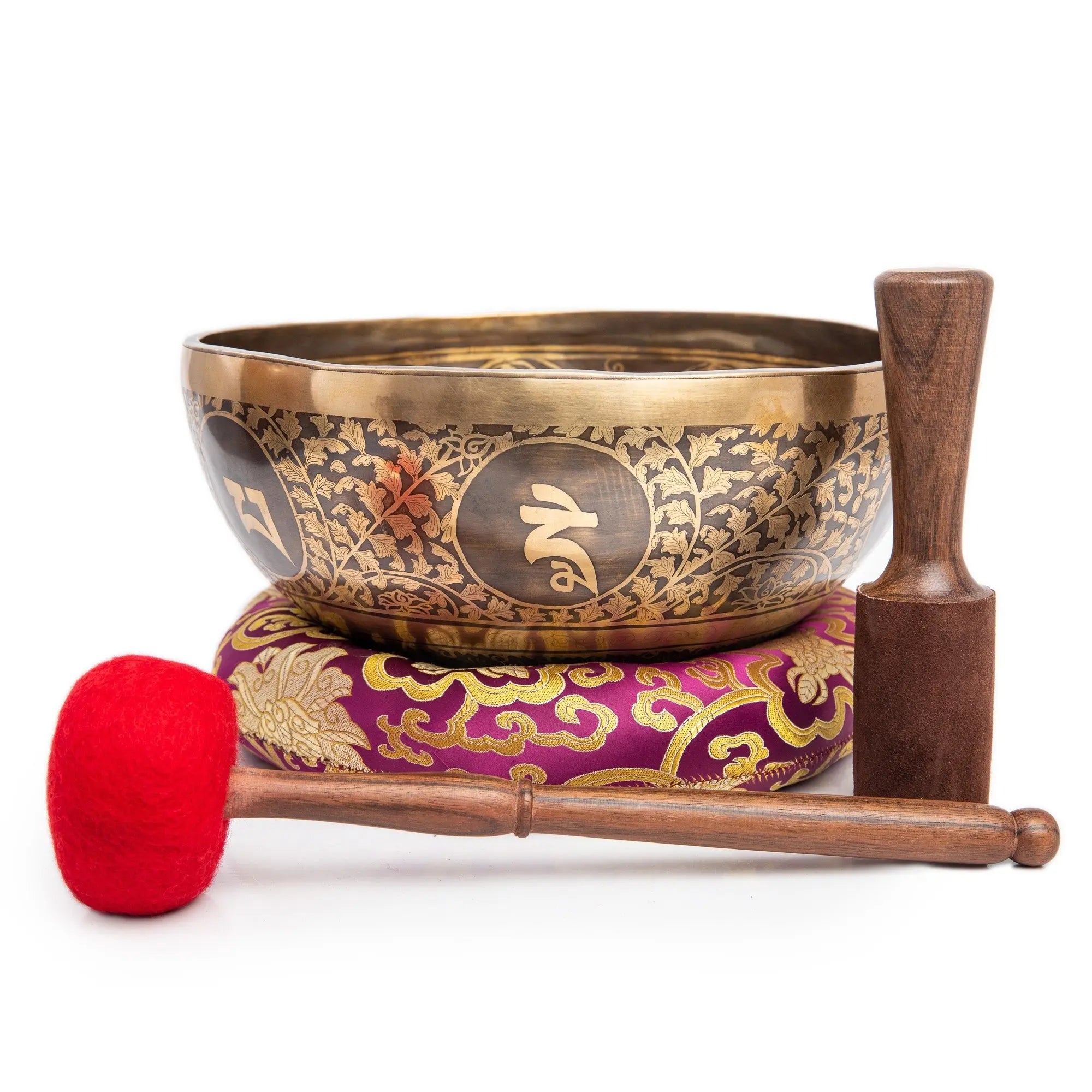 Large Tibetan Singing Bowl Set Handmade Healing Yoga Meditation Sound Bath Kundalini - Himalayan Bazaar