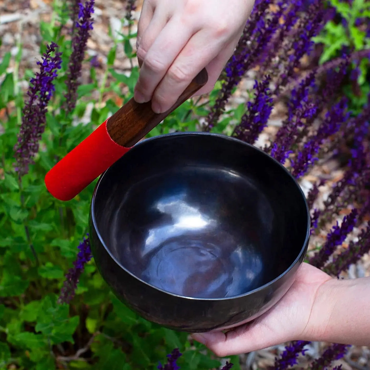 Large Tibetan Singing Bowl Set - Master Grade Healing Chakra Sound Bath Meditation Yoga 7 Metal Bronze - Himalayan Bazaar