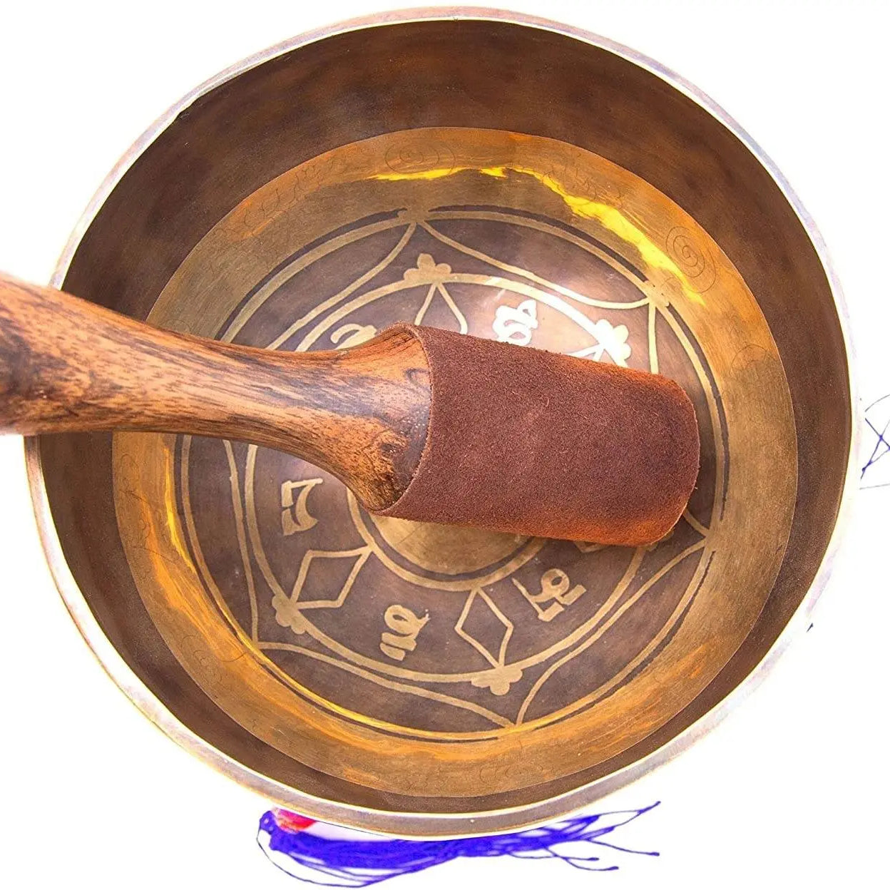 Large Tibetan Singing Bowl Set - Master Healing Grade Sound Bath Therapy Kit - Useful for Meditation Yoga Holistic Practice by Himalayan Bazaar - Himalayan Bazaar