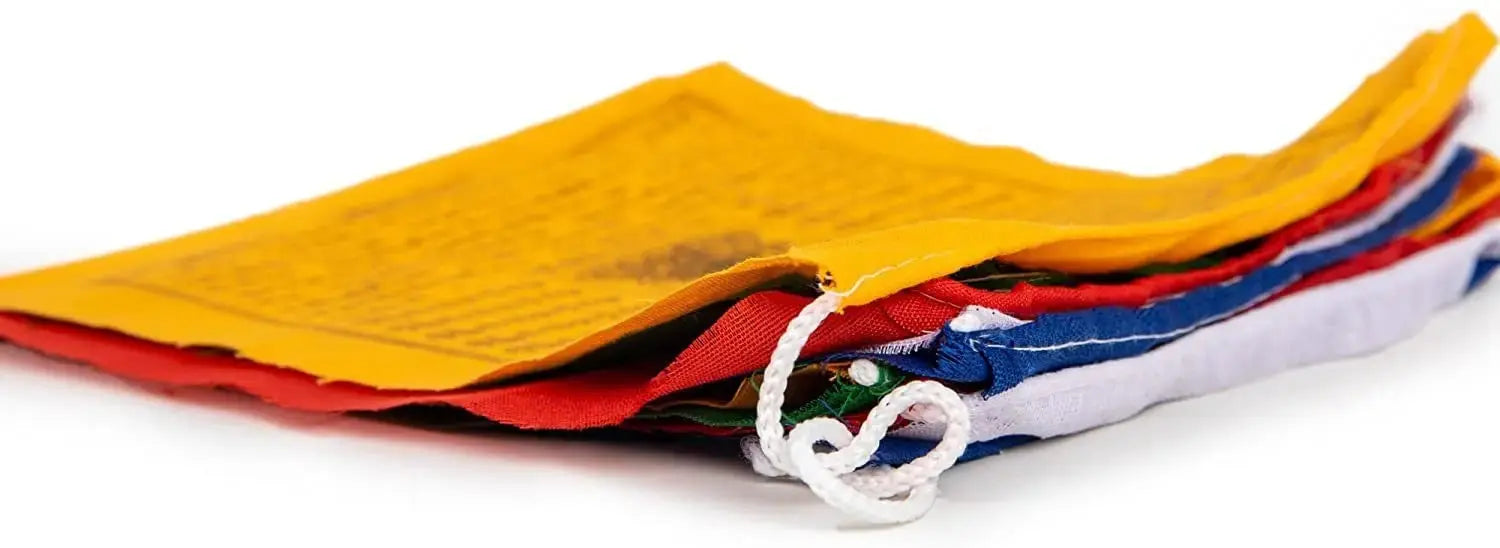 Mixed Deity Prayer FlagsTibetan Prayer Flags Outdoor Decoration - 7.4" x 7.4" Handmade in Nepal Windhorse Mixed Deity Flag Affirmation [10 Flags] - Himalayan Bazaar