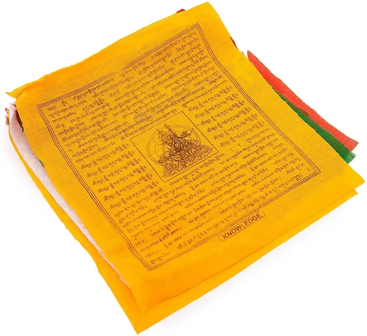 Mixed Deity Prayer FlagsTibetan Prayer Flags Outdoor Decoration - 7.4" x 7.4" Handmade in Nepal Windhorse Mixed Deity Flag Affirmation [10 Flags] - Himalayan Bazaar